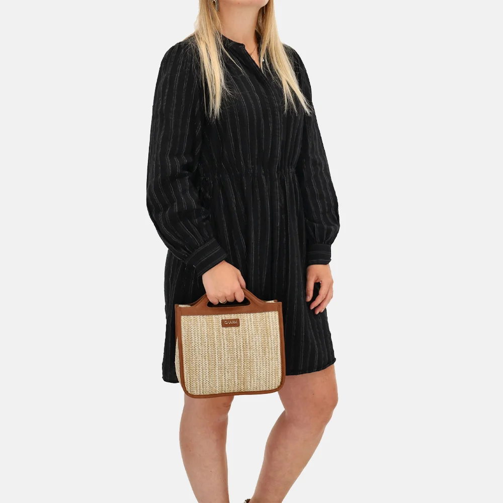Charm London Hillingdon handtas beige/cognac bij Duifhuizen