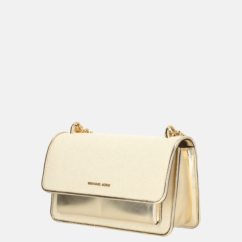 Michael Kors Claire schoudertas pale gold bij Duifhuizen