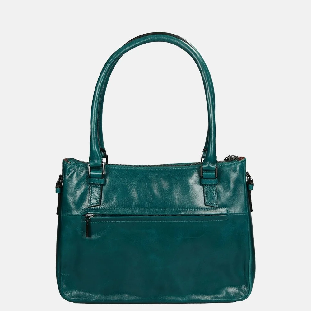 Claudio Ferrici Pelle Vecchia shopper M teal bij Duifhuizen