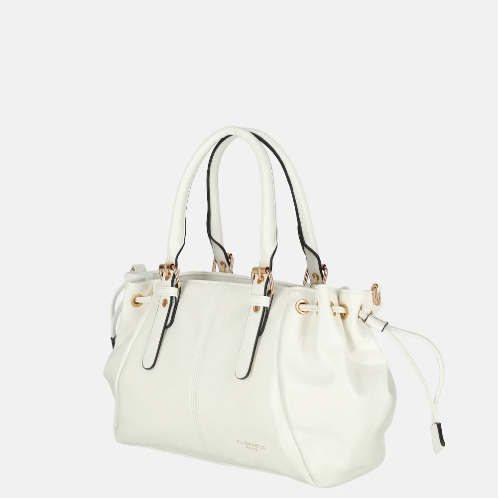 Flora & Co handtas lak white bij Duifhuizen