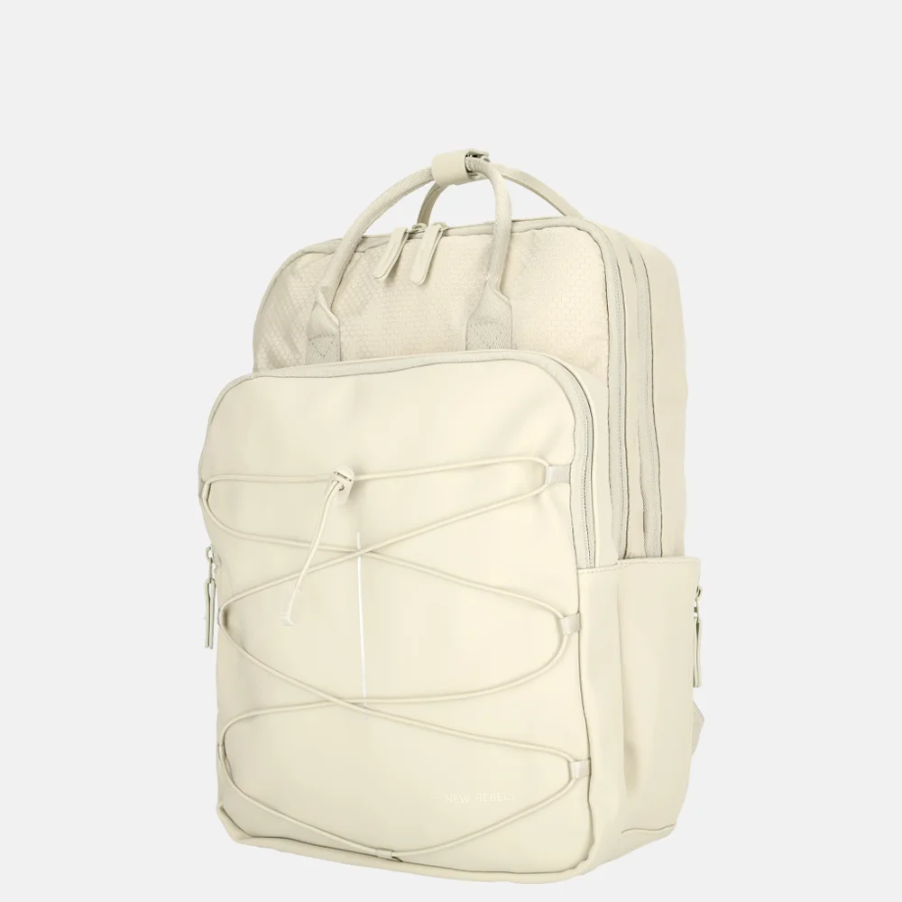 New Rebels Trondheim rugzak 15 inch beige bij Duifhuizen