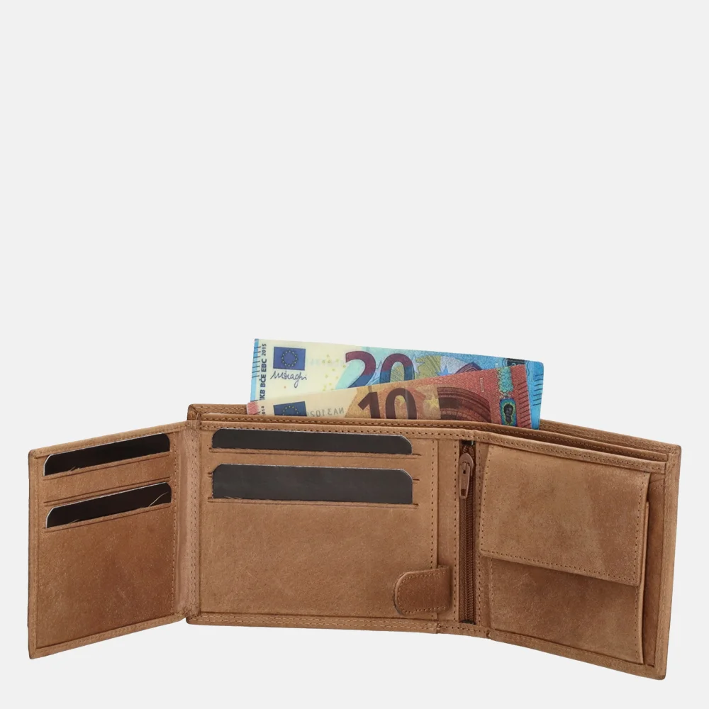 Hide & Stitches portemonnee bruin bij Duifhuizen
