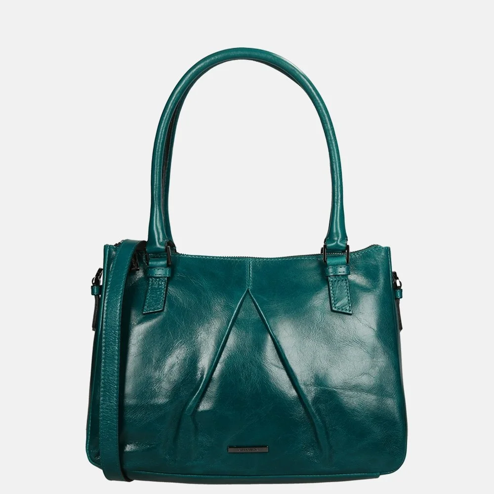 Claudio Ferrici Pelle Vecchia shopper M teal bij Duifhuizen