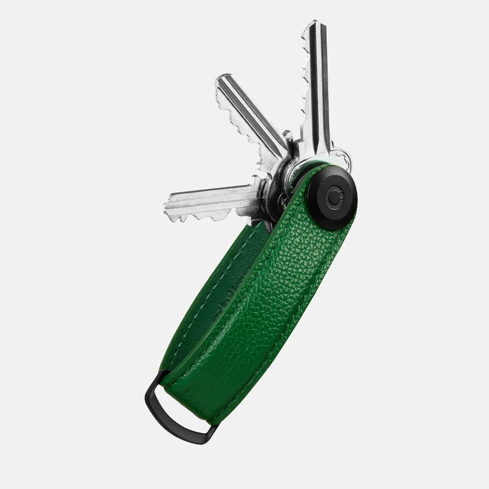 Orbitkey Key Organizer 2.0 pebbled leather emerald bij Duifhuizen