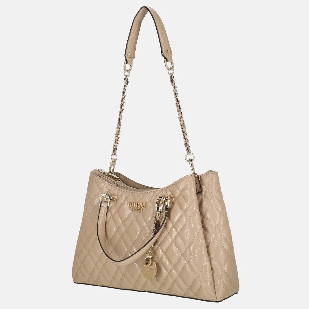 Guess Girlfriend satchel schoudertas Pale Mocha bij Duifhuizen