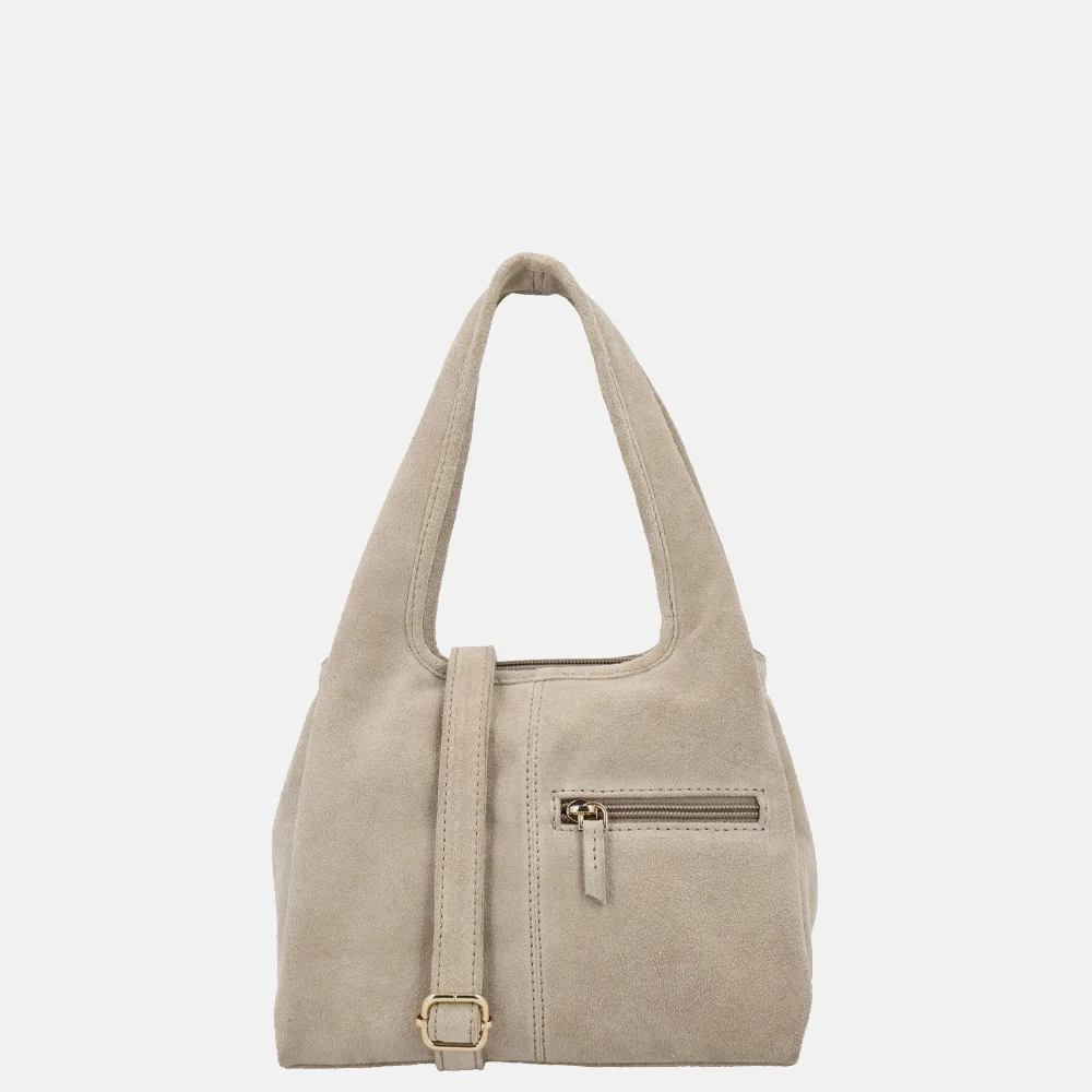 Charm London Sevilla handtas suede zand bij Duifhuizen