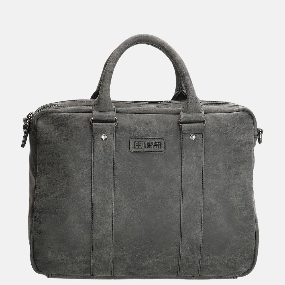 Enrico Benetti Madrid laptoptas 15.6 inch zwart/grijs bij Duifhuizen