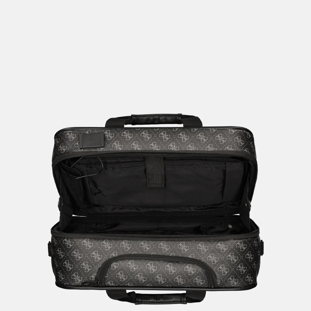 Guess Vezzola business trolley 15 inch dark black bij Duifhuizen