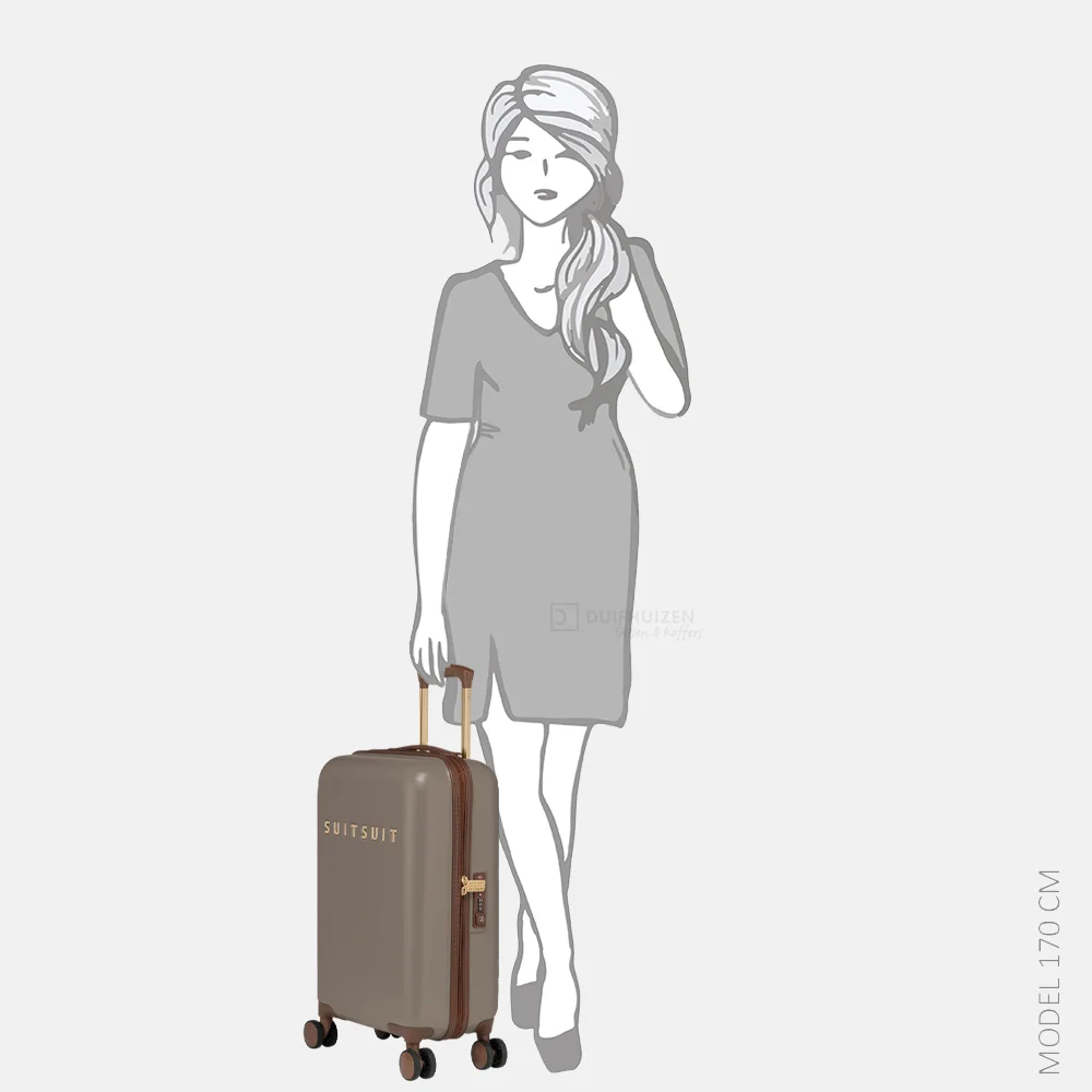 SUITSUIT Fab Seventies handbagage koffer 55 cm taupe bij Duifhuizen