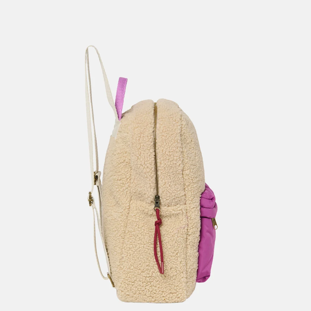 Studio Noos Teddy midi kinderrugzak ecru/purple bij Duifhuizen