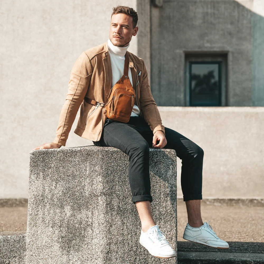 Chesterfield Riga crossbody tas cognac bij Duifhuizen