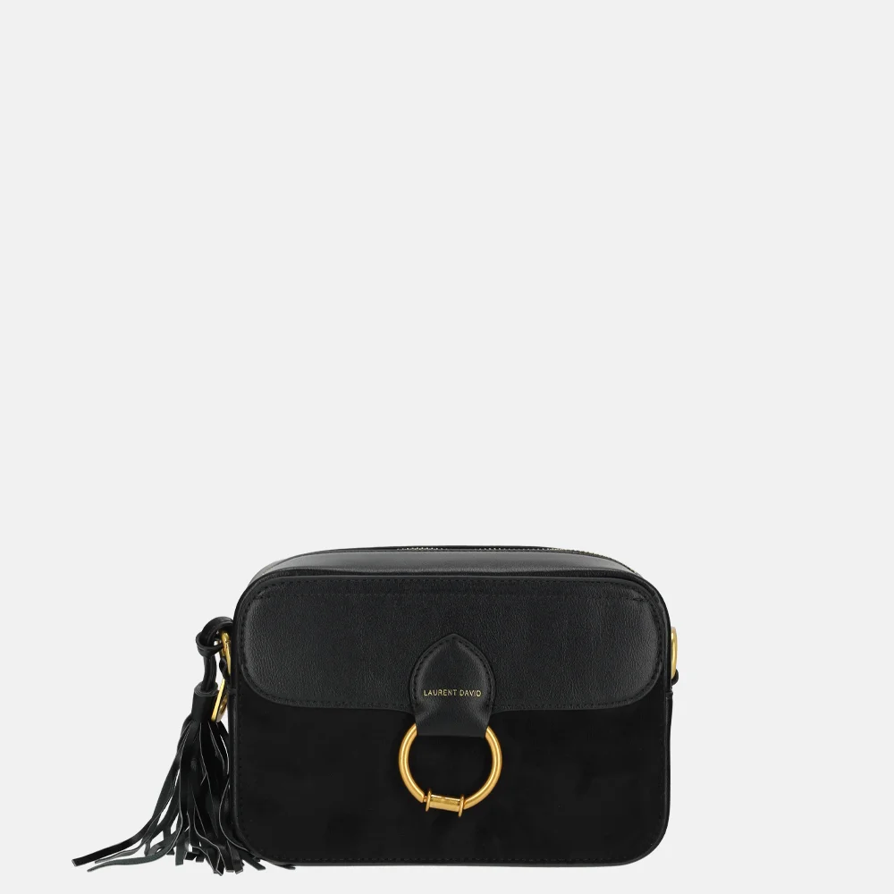 Laurent David Camille crossbody tas box suedine black bij Duifhuizen