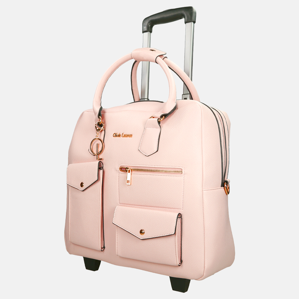 Olivia Lauren Tokyo business trolley 15.6 inch roze bij Duifhuizen