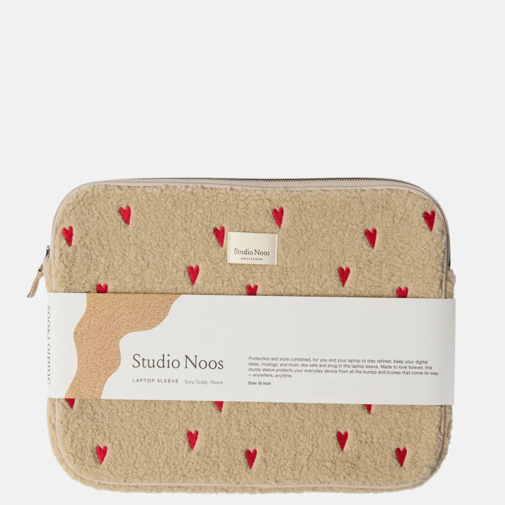 Studio Noos teddy laptophoes 15 inch ecru bij Duifhuizen