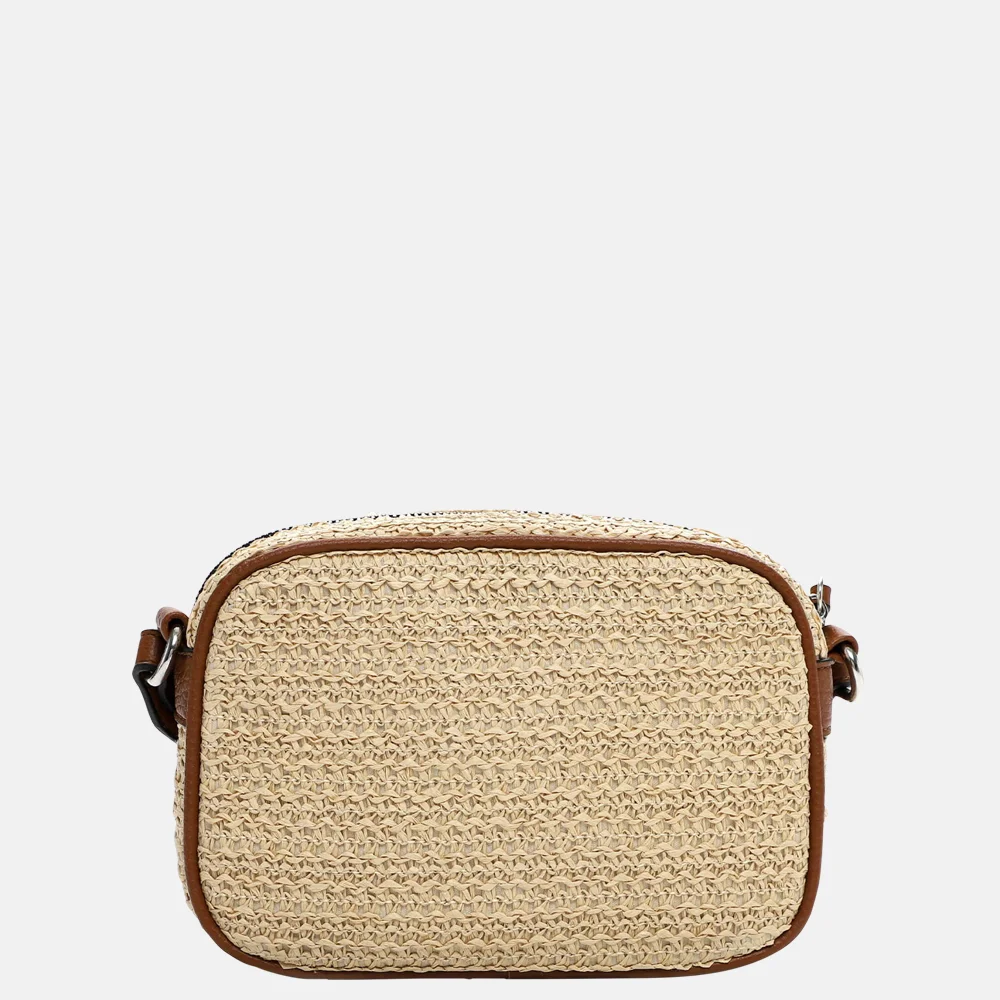 Emily & Noah Elda crossbody tas raffia sand bij Duifhuizen