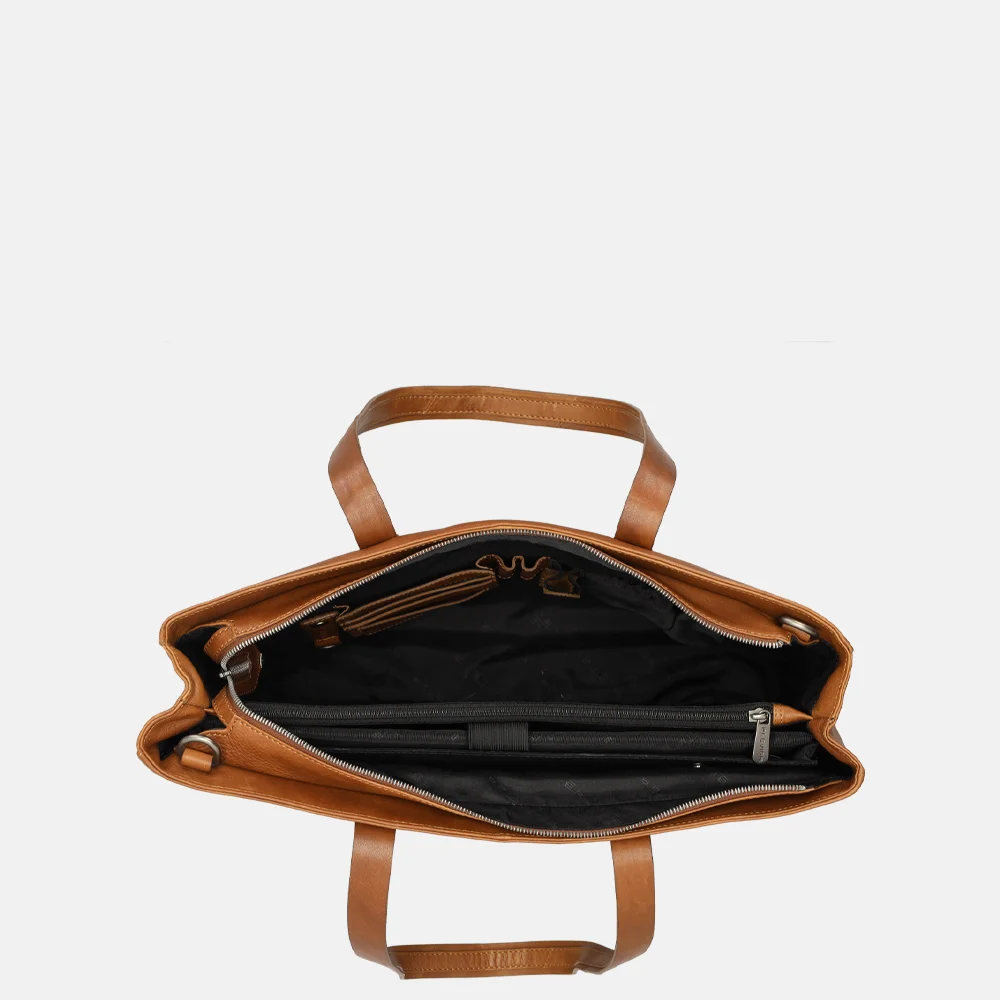 Plevier Livingston shopper 17 inch cognac bij Duifhuizen