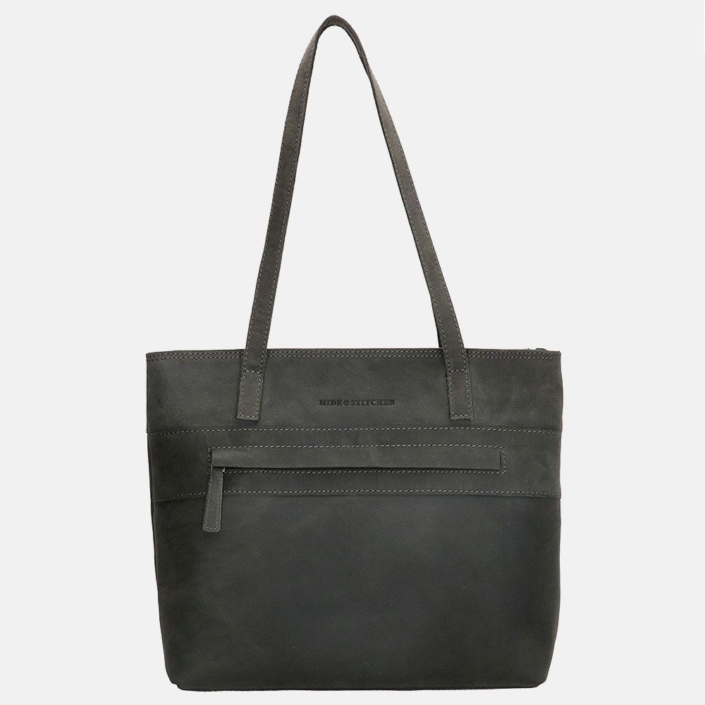 Hide & Stitches Idaho shopper black bij Duifhuizen