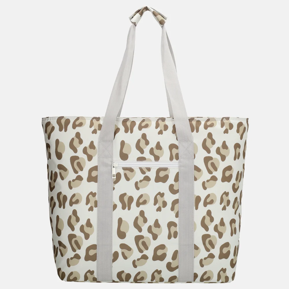 Zebra Trends strandtas met koelvak leopard beige bij Duifhuizen