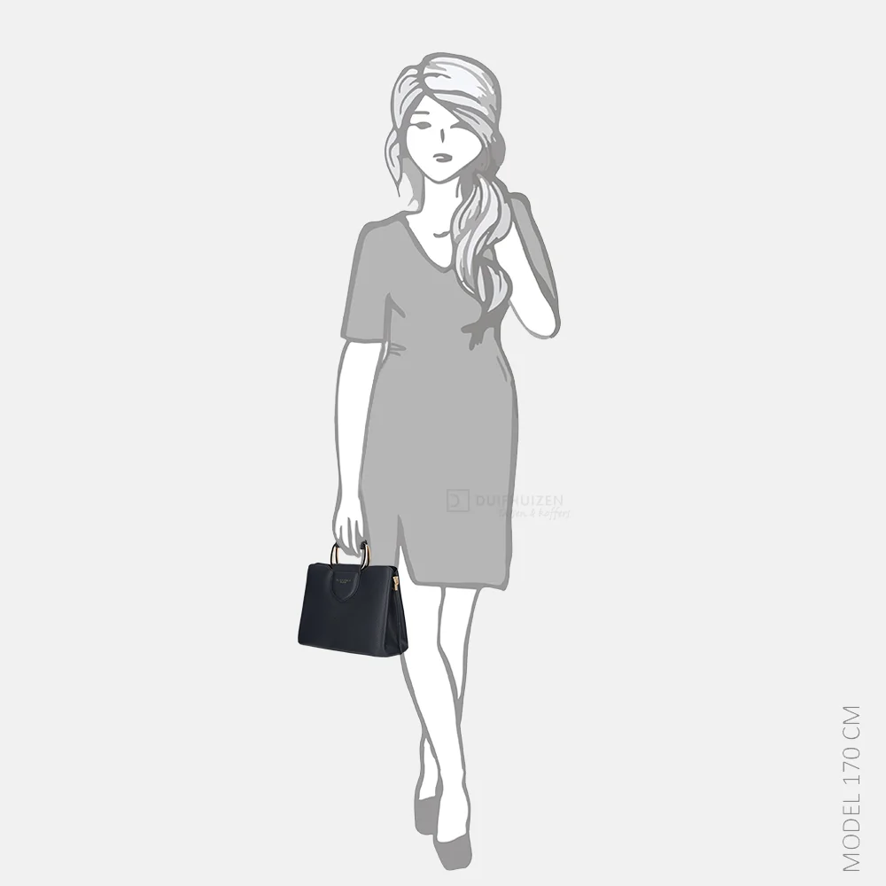 Flora & Co handtas S navy bij Duifhuizen