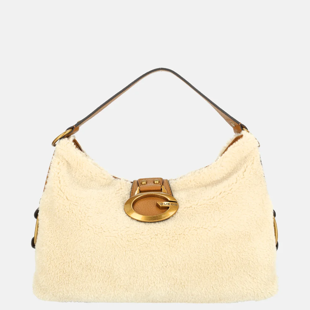 Guess Camden schoudertas teddy natural/cognac