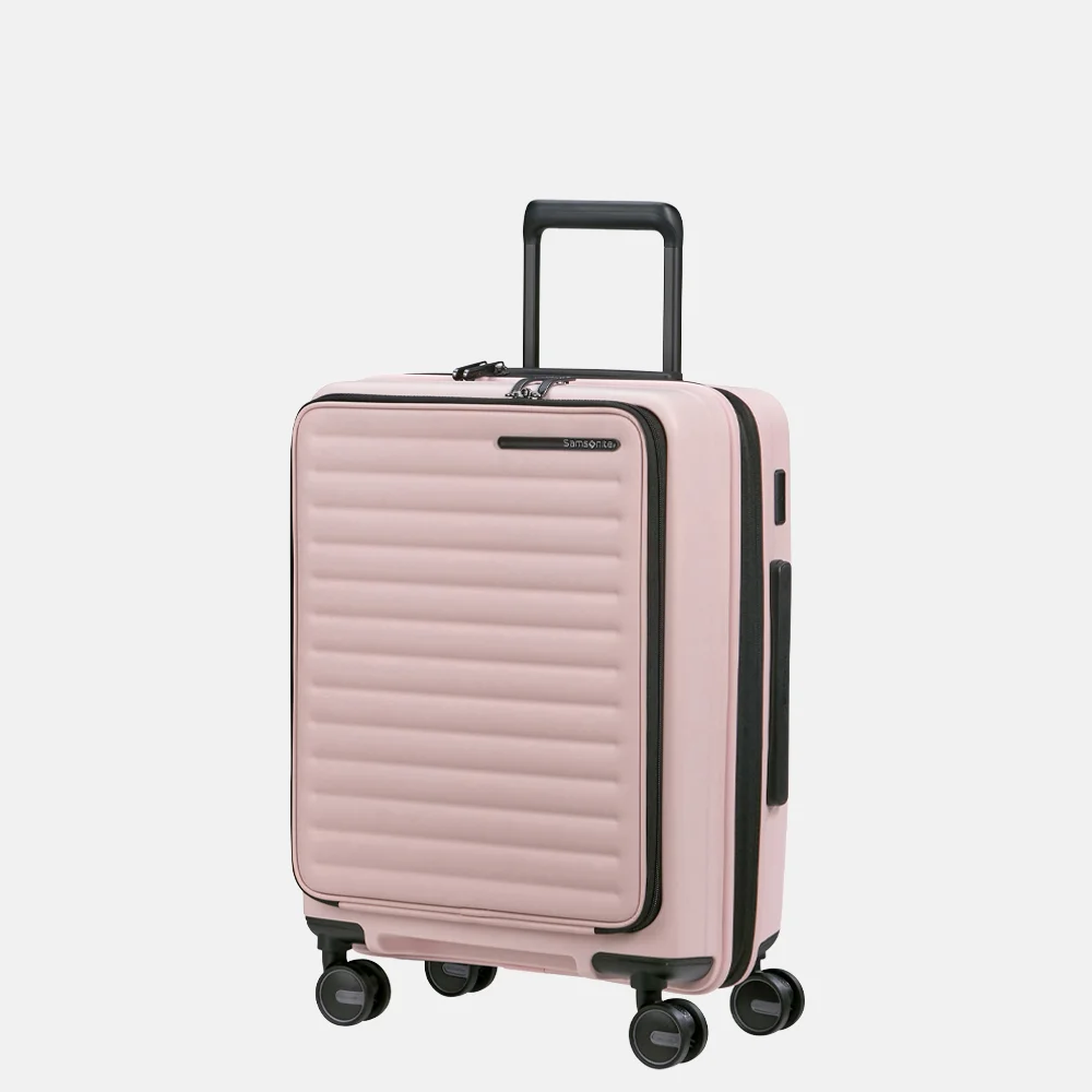 Samsonite Restackd frontpocket handbagage koffer 55 cm rose bij Duifhuizen