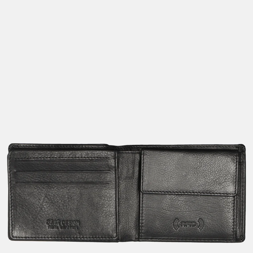 Bear Design billfold zwart bij Duifhuizen