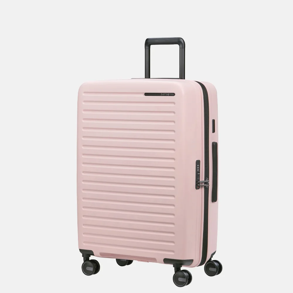 Samsonite Restackd reiskoffer 68 cm uitbreidbaar rose bij Duifhuizen