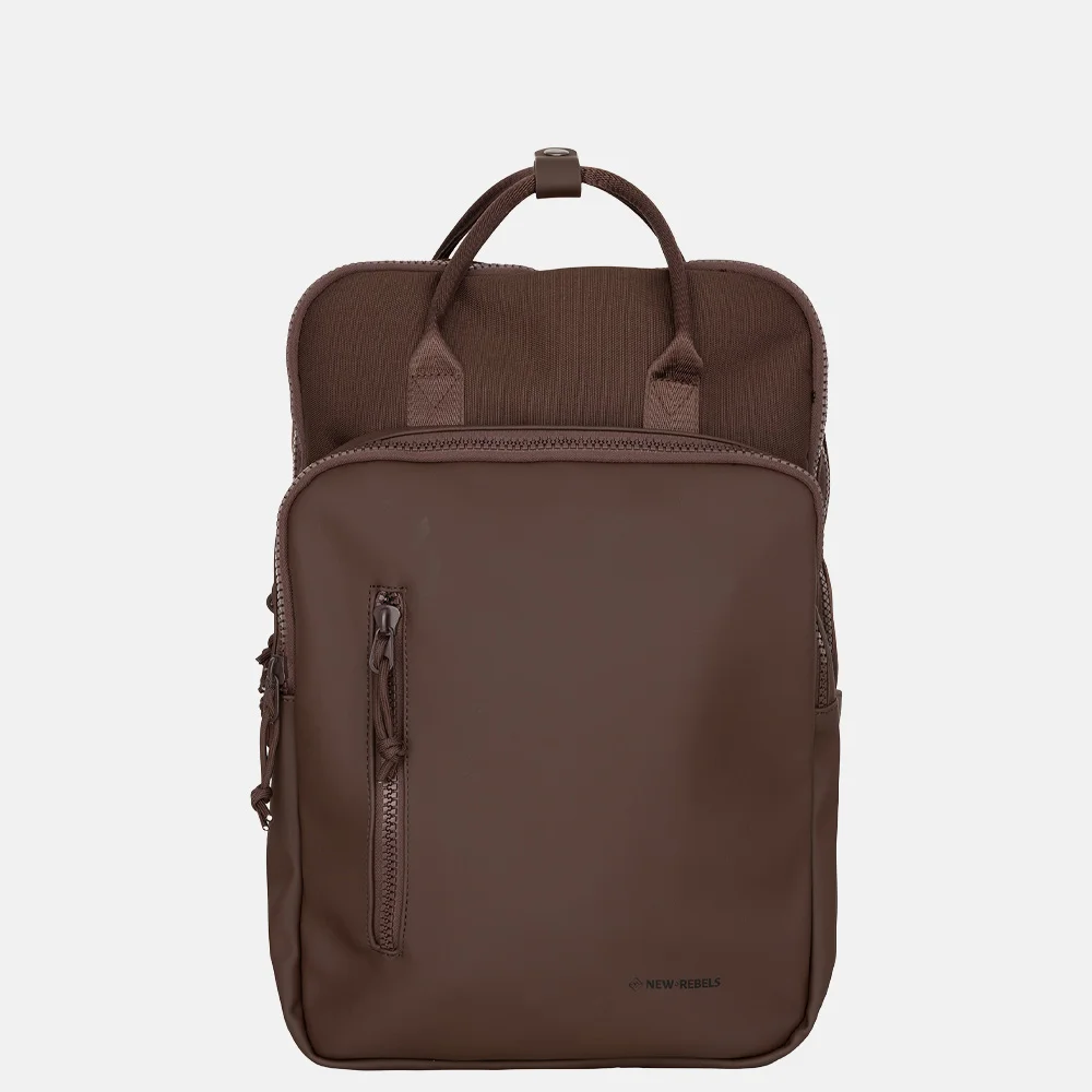 New Rebels William rugzak 15.6 inch donkerbruin bij Duifhuizen