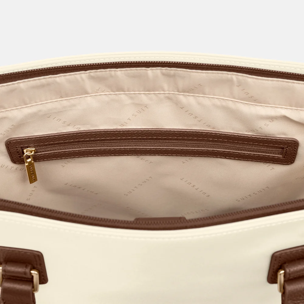SUITSUIT Serenity Daily Tote schoudertas 16 inch wisper white bij Duifhuizen