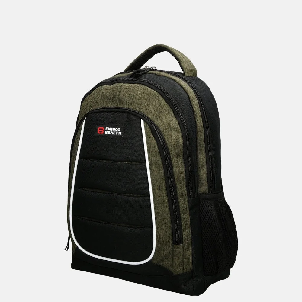Enrico Benetti Campus rugzak M zwart olive bij Duifhuizen