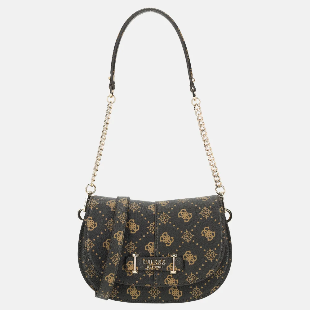 Guess Carrie schoudertas espresso logo