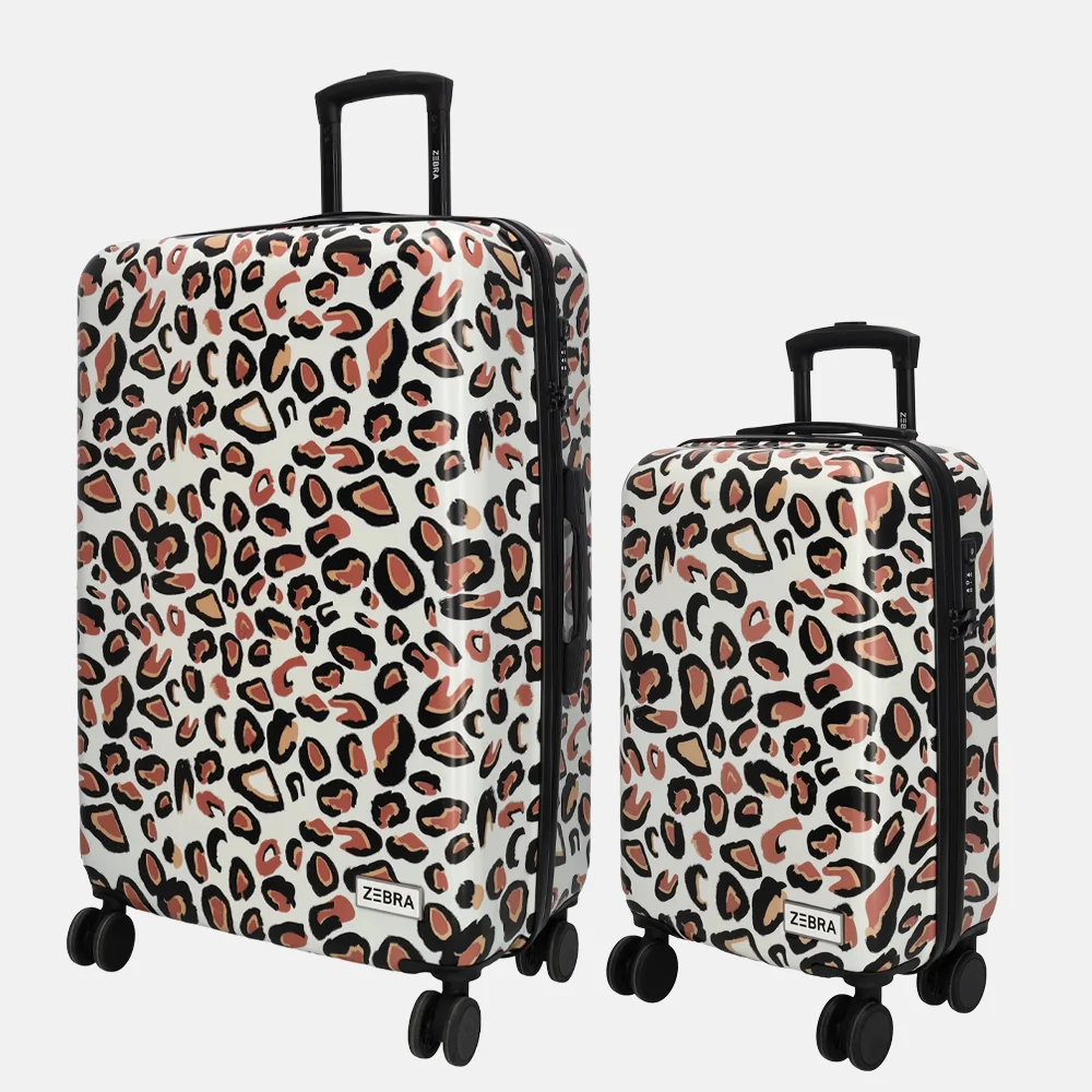 Zebra Trends kofferset 76cm + 50cm panter bij Duifhuizen