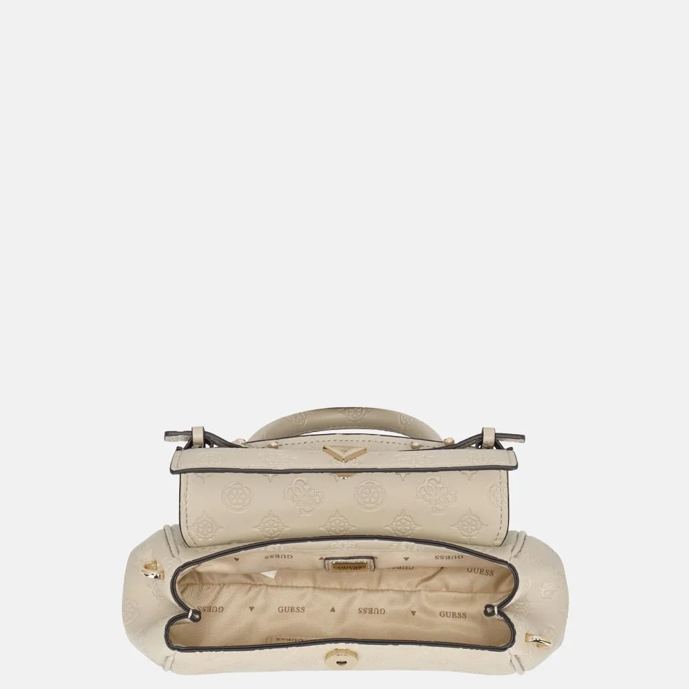Guess Diana handtas mini light taupe logo bij Duifhuizen