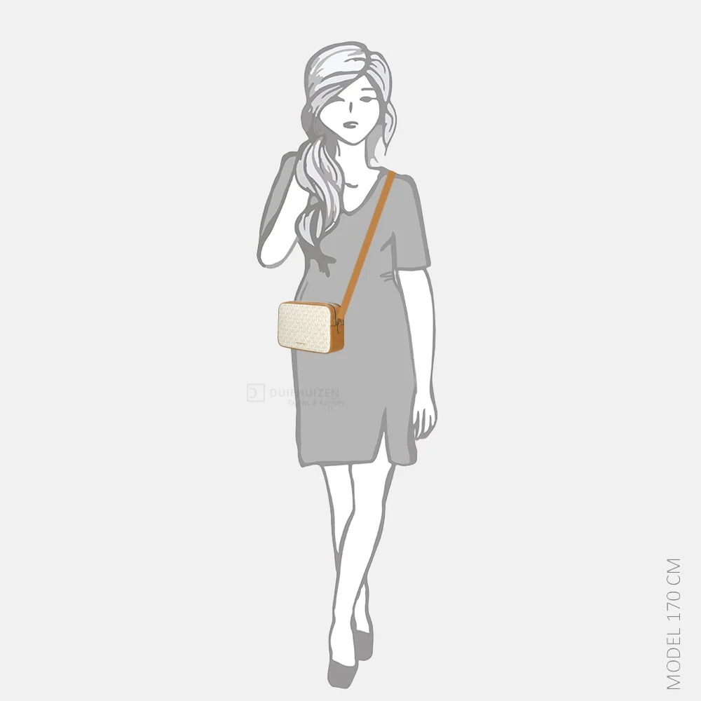 Michael Kors Bryant crossbody tas M vanilla/acorn bij Duifhuizen