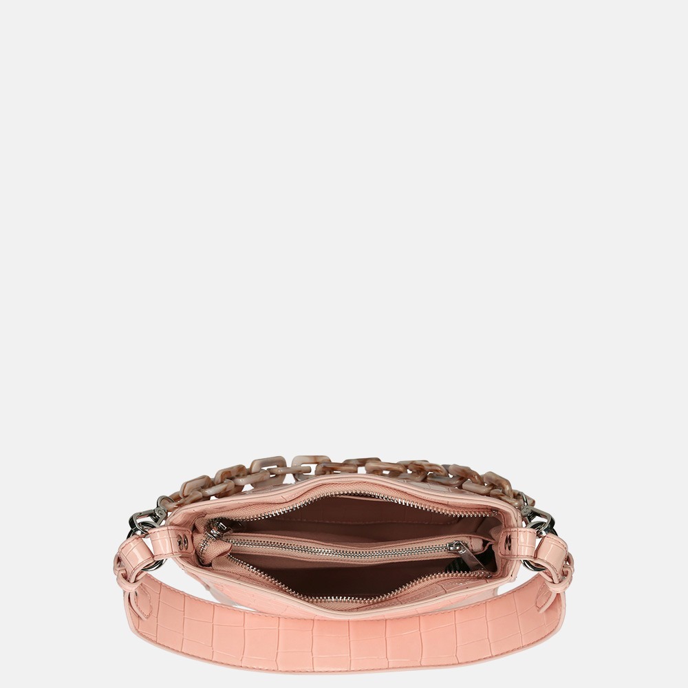 HVISK Amble schoudertas croco soft pink bij Duifhuizen