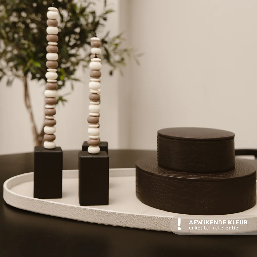 Chamada leren dienblad organisch effen XL black bij Duifhuizen