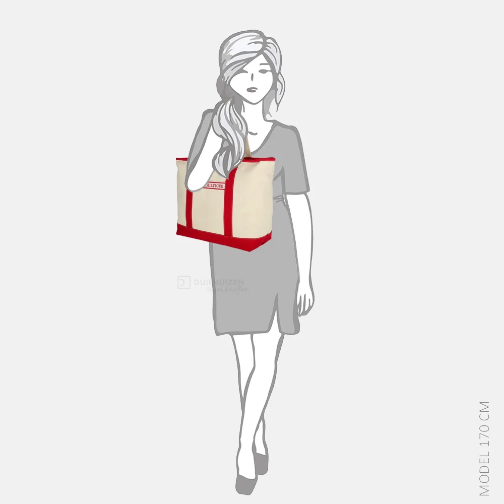 Tommy Hilfiger canvas tote shopper red bij Duifhuizen