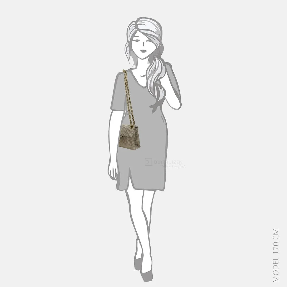 Kurt Geiger fabric mini kensington V studjes crossbody tas gold bij Duifhuizen