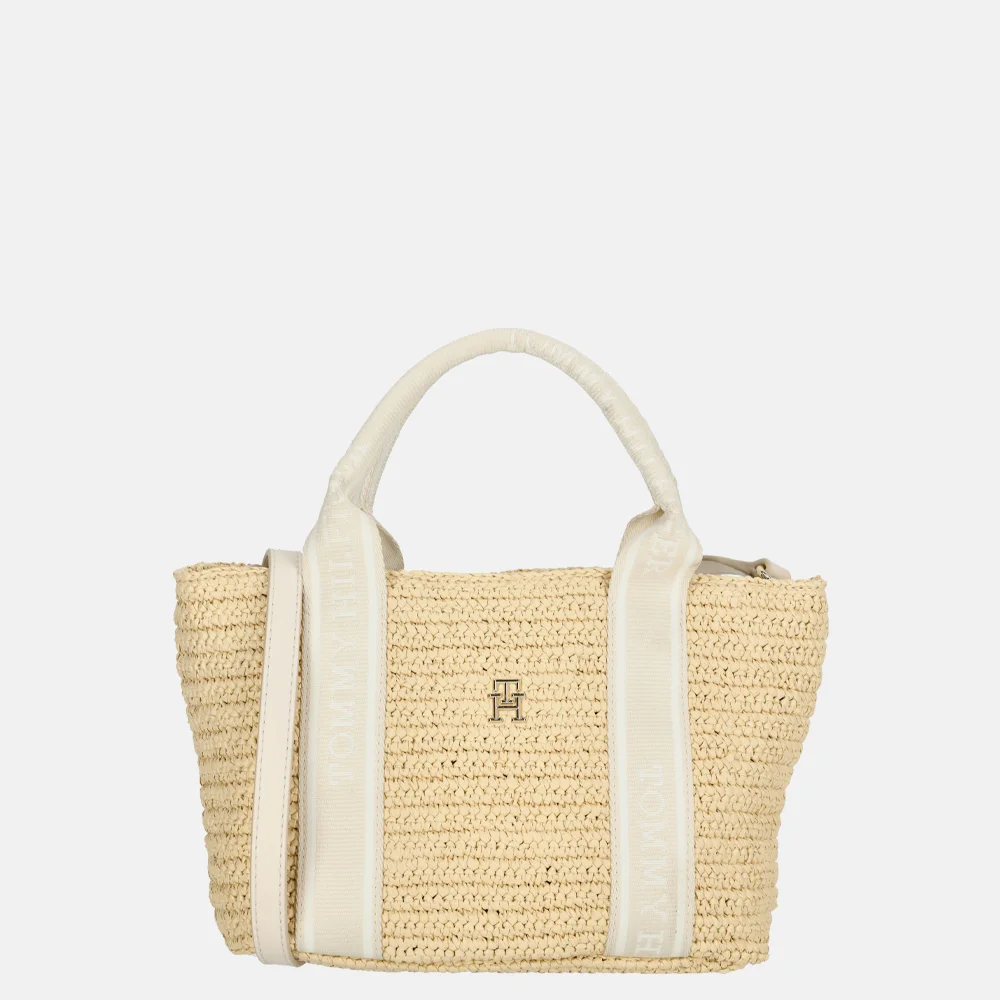 Tommy Hilfiger Riet Spring Logotape handtas mini beige
