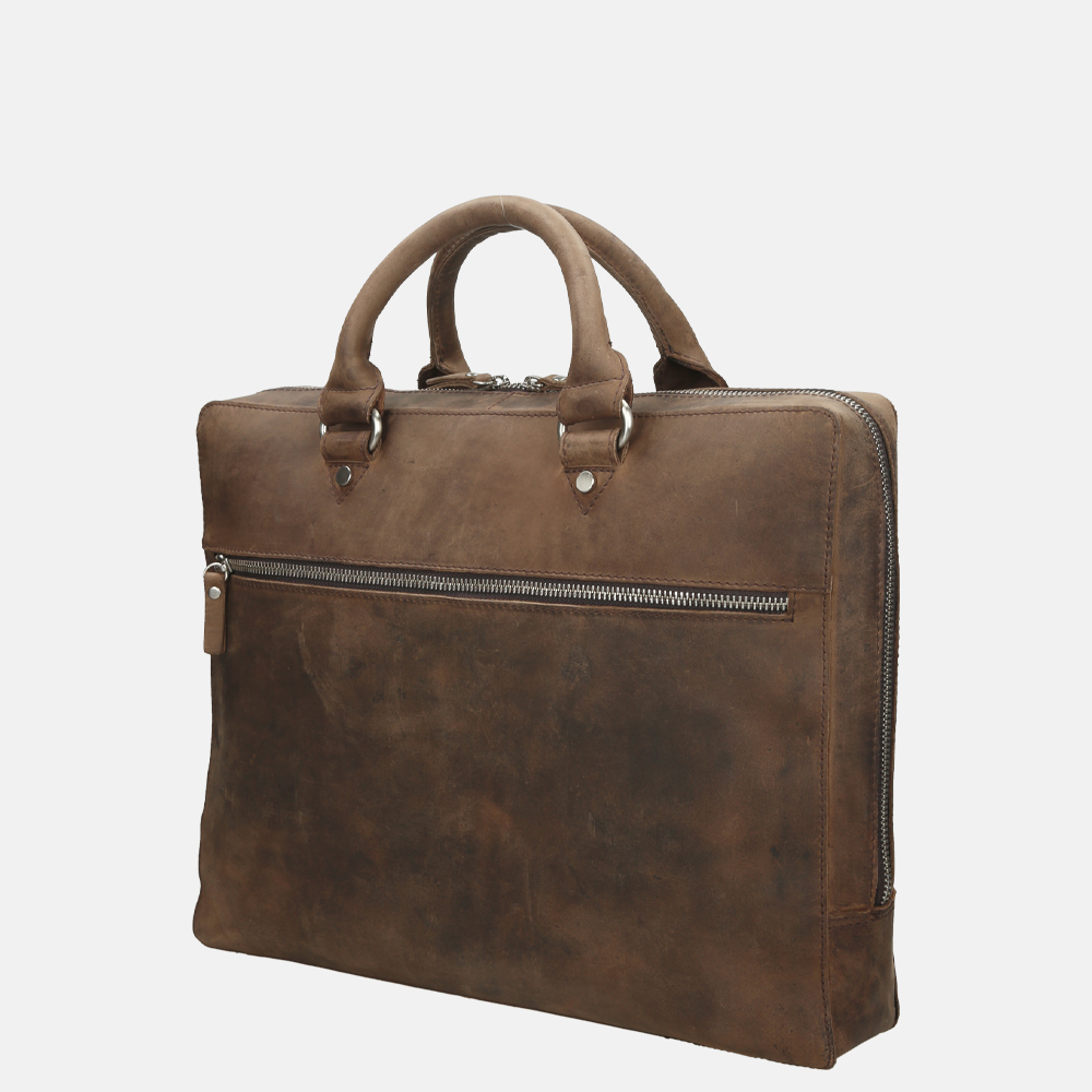 Leonhard Heyden Salisbury laptoptas 15.4 inch brown bij Duifhuizen