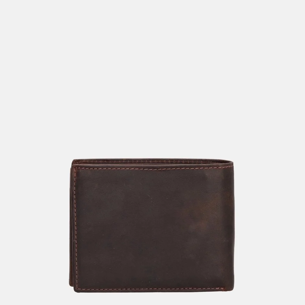 Hide & Stitches Idaho billfold donkerbruin bij Duifhuizen