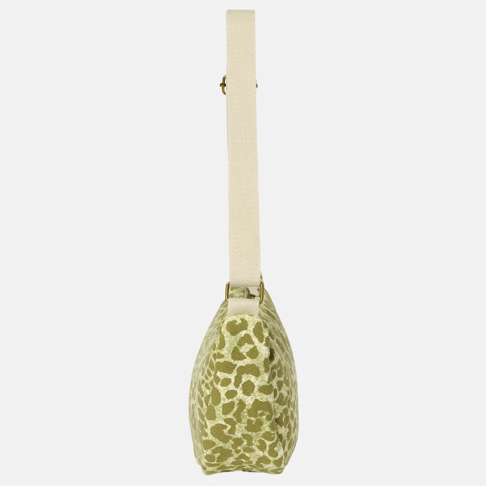 Studio Noos Cotton Twill Adult fannypack crossbody tas green leopard bij Duifhuizen