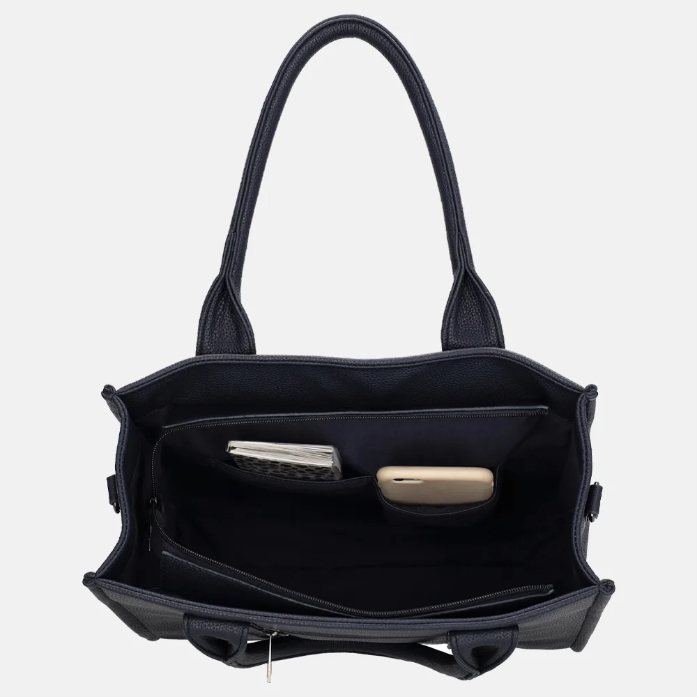 Charm London Debossed shopper M blauw bij Duifhuizen