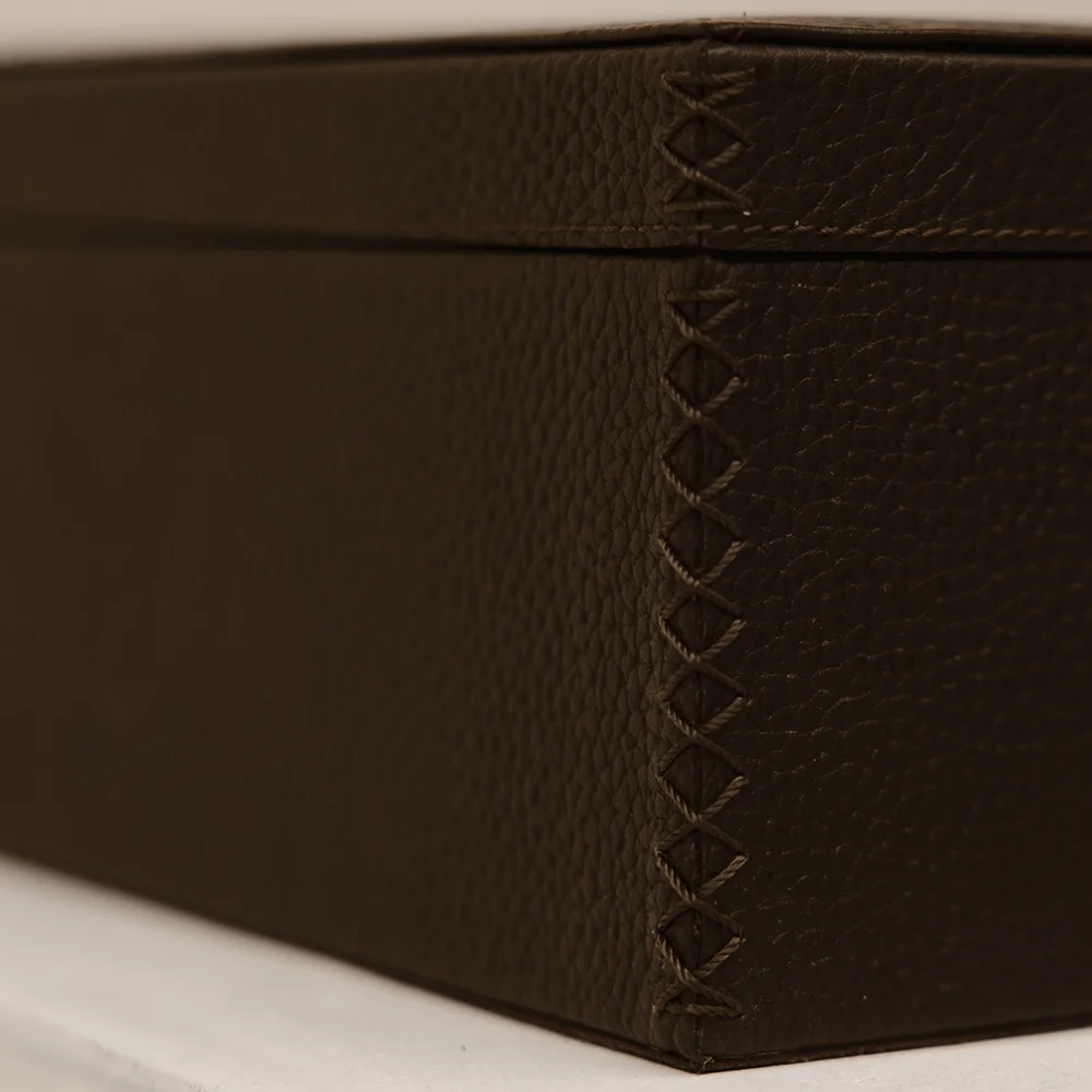 Chamada leren opbergbox rechthoek effen large donkerbruin bij Duifhuizen