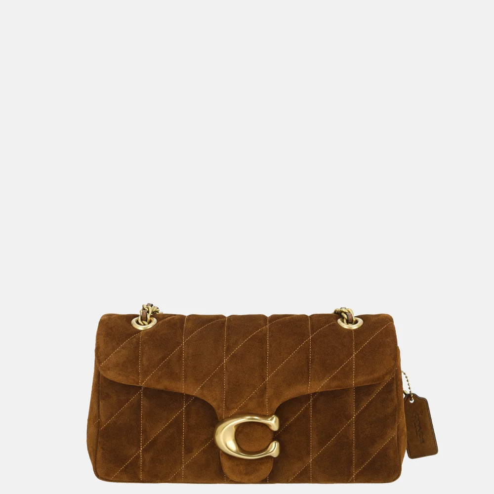 Coach Tabby schoudertas 26' suede warm brown bij Duifhuizen