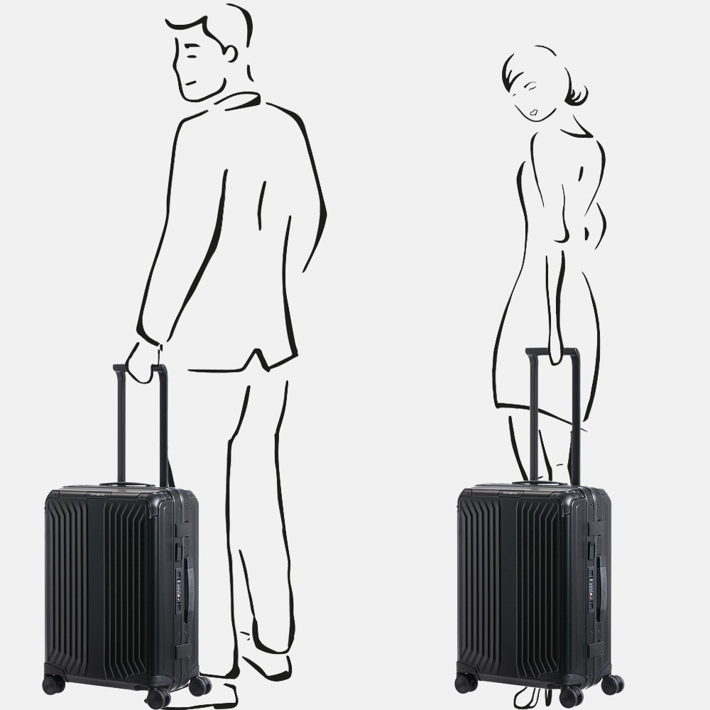 Samsonite Lite-Box Alu spinner 55 cm black bij Duifhuizen