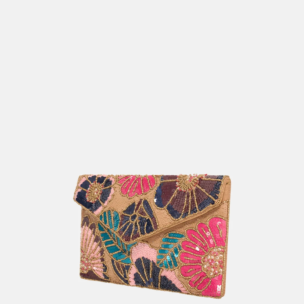 Bulaggi Flower clutch kralen biscuit bij Duifhuizen