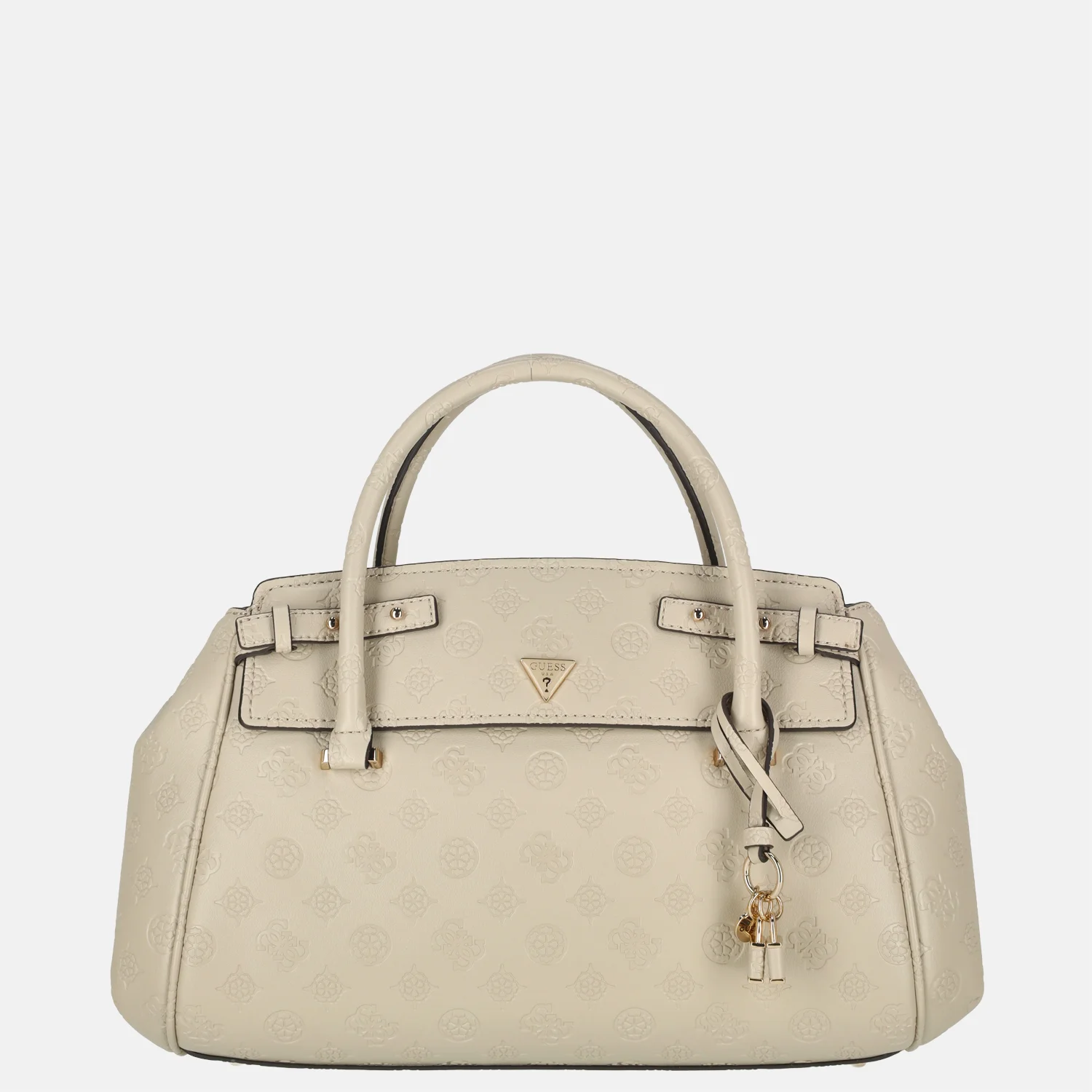 Guess Diana handtas light taupe logo bij Duifhuizen