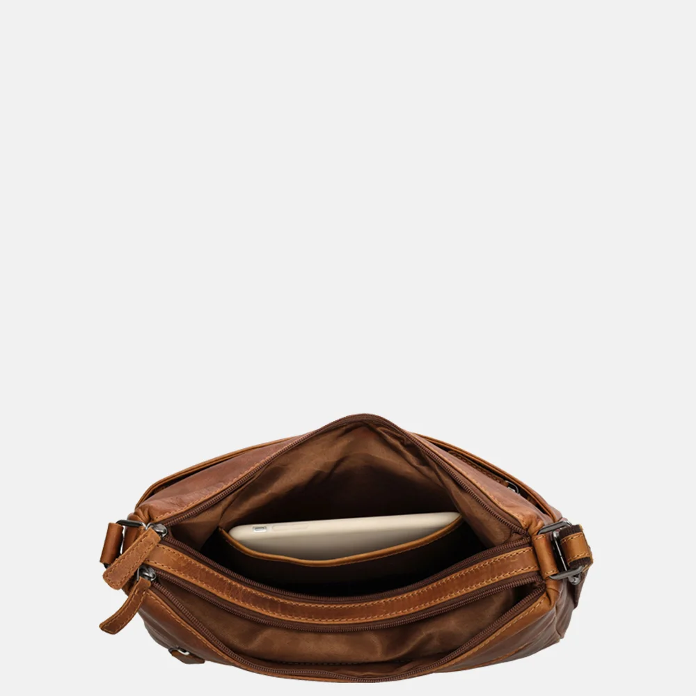 Hide & Stitches schoudertas M cognac bij Duifhuizen