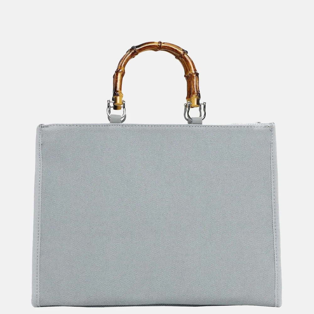 Emily & Noah Joelle summer vibes handtas canvas bambo light blue bij Duifhuizen